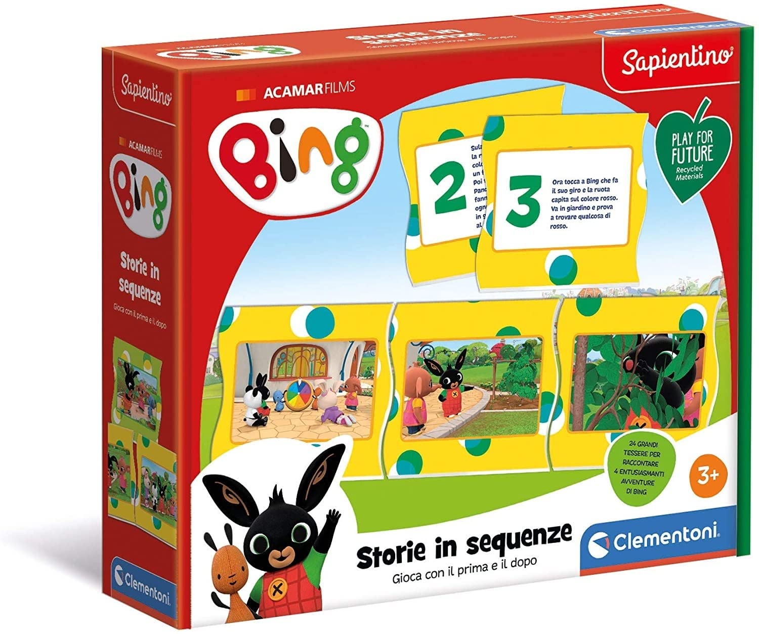 Clementoni - 16286 - Sapientino - Bing game - Stories in sequences, before and after - puzzle sequences - Play for Future - Made in Italy - educational game 3 years