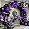 Purple and Black Balloons Dark Purple Balloon Garland Arch Lavender Lilac Kit For Wednesday Birthday Vampire Retirement Graduation Prom Party Decoration