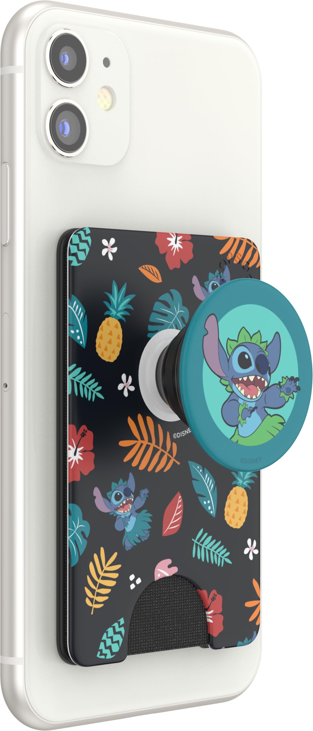 PopSockets PopWallet+ with Integrated Swappable PopTop for Smartphones and Tablets - Stitch Aloha Pattern