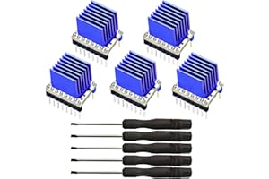 CenryKay TMC2208 3D Printer Stepper Motor Driver, 5Pack TMC2208 V1.2 Stepper Driver Module with Heat Sink for 3D Printer Controller Mother Boards Ramps 1.4 MKS Gen Mega i3 Ender-3 Pro