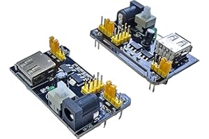 DIYABLES Breadboard Power Supply Module 2-Pack, 3.3V 5V Selectable Output, for Solderless Breadboard, Arduino, ESP32, ESP8266, Raspberry Pi, DIY Electronics