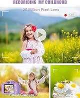 Hangrui Kids Camera 20MP Dual Lens 2.0 IPS 1080P 32GB Purple view 4