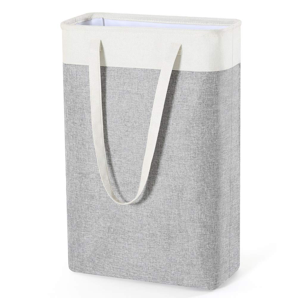 Tribesigns Laundry Baskets Hamper, Collapsible Cotton Linen Hampers with Handles, Freestanding Foldable Laundry Storage Basket for Bathroom, Toys, Clothing Organization