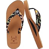 KuaiLu Womens Arch Support Flip Flops Ladies Comfort Lightweight Soft Yoga Mat Cushion Walking Thong Sandals