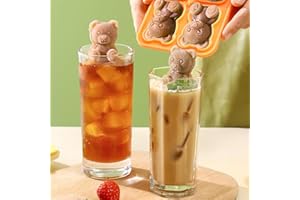 RASTKY Bear Ice Cube Mold Creative 4 Grids Silicone Ice Block Maker for DIY Cream Cake Candle, Safe Material for Kitchen Part