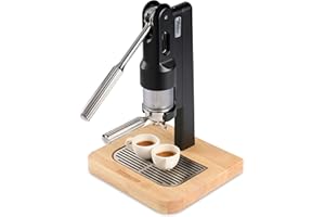 SUPERKOP Espresso & Coffee Maker, Manual Espresso Tool & Machine - Portable, Maintenance Free, Retro Stylish Design, Commercial & Home Purposes - 18 gr Espresso Capacity, Non-Electric - Black