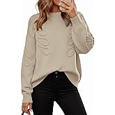 PRETTYGARDEN Womens Oversized Sweater 2025 Crewneck Long Sleeve Ribbed Knit Pullover Sweaters Tops Fall Fashion Outfits