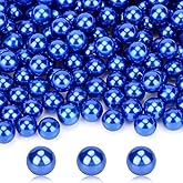 Suream 16mm/0.63in Pearl Beads for Makeup Holder, 160PCS No Hole Artificial Beads for Vase Filler, Jewelry Making, Table Scatter, Wedding Decoration, Floral Decor, DIY Craft Projects, Blue