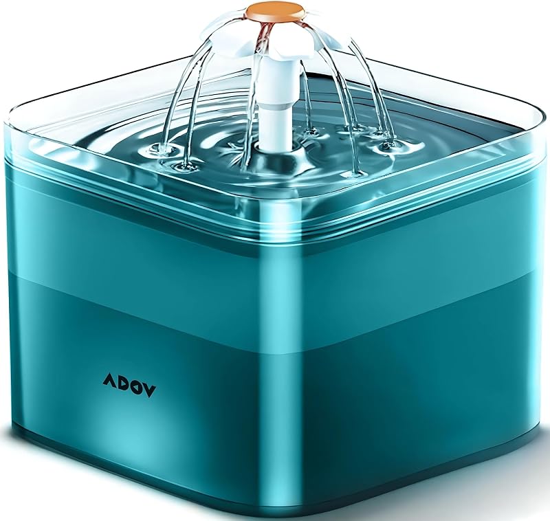 ADOV Cat Water Fountain 2L Automatic Quiet Pump LED Light Activated Carbon
