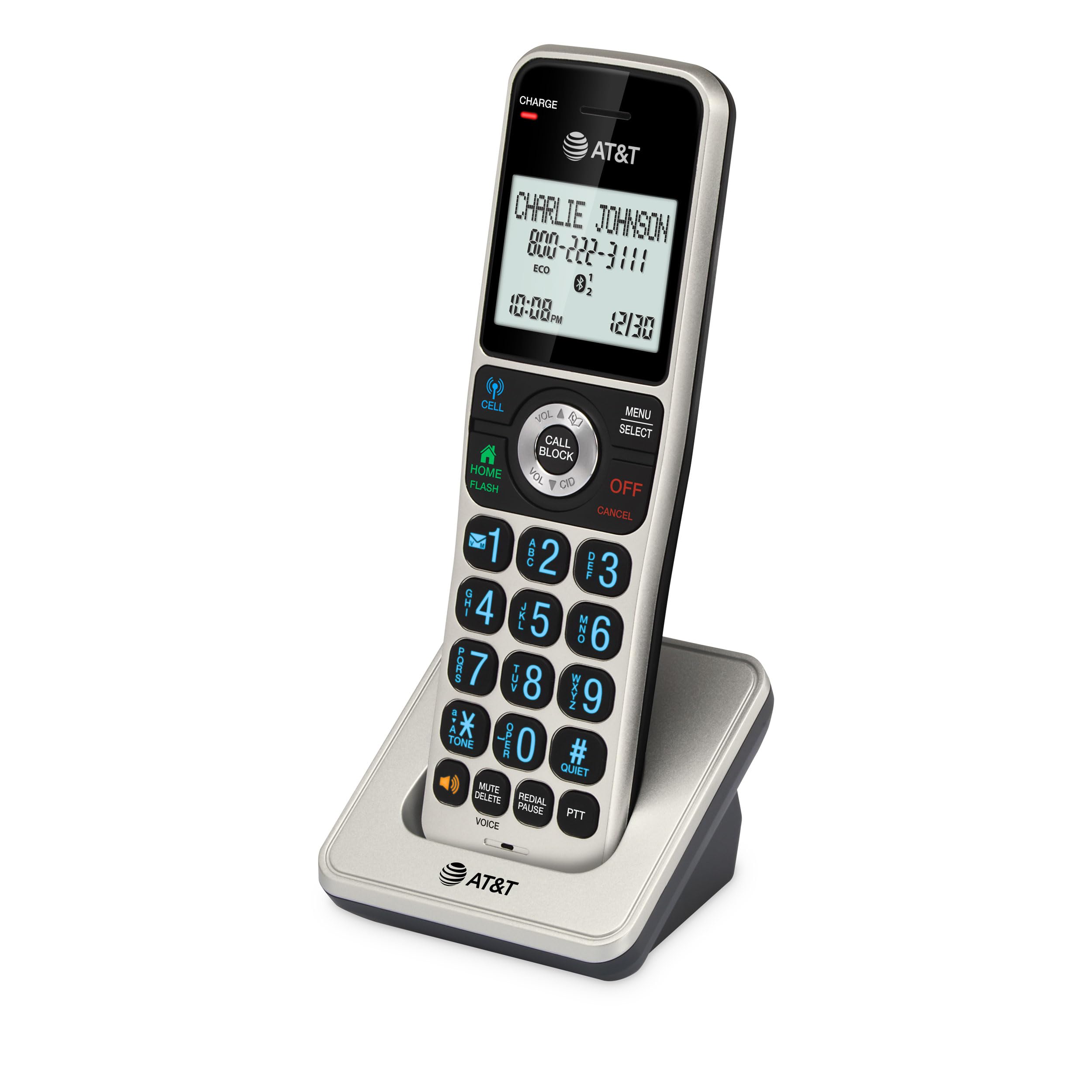 AT&T BL3107-3 3-Handset DECT 6.0 Cordless Home Phone with Bluetooth, Answering System, Smart Call Blocker, Extended Range, 2