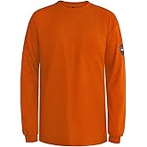Uno Mejor Welding Shirts for Men 5.5OZ FR Shirts, 100% C Flame Resistant Work Shirt with Long Sleeves, Men's Fire Retardant Welding Shirt, Durable Welding Accessories, Orange-YL M