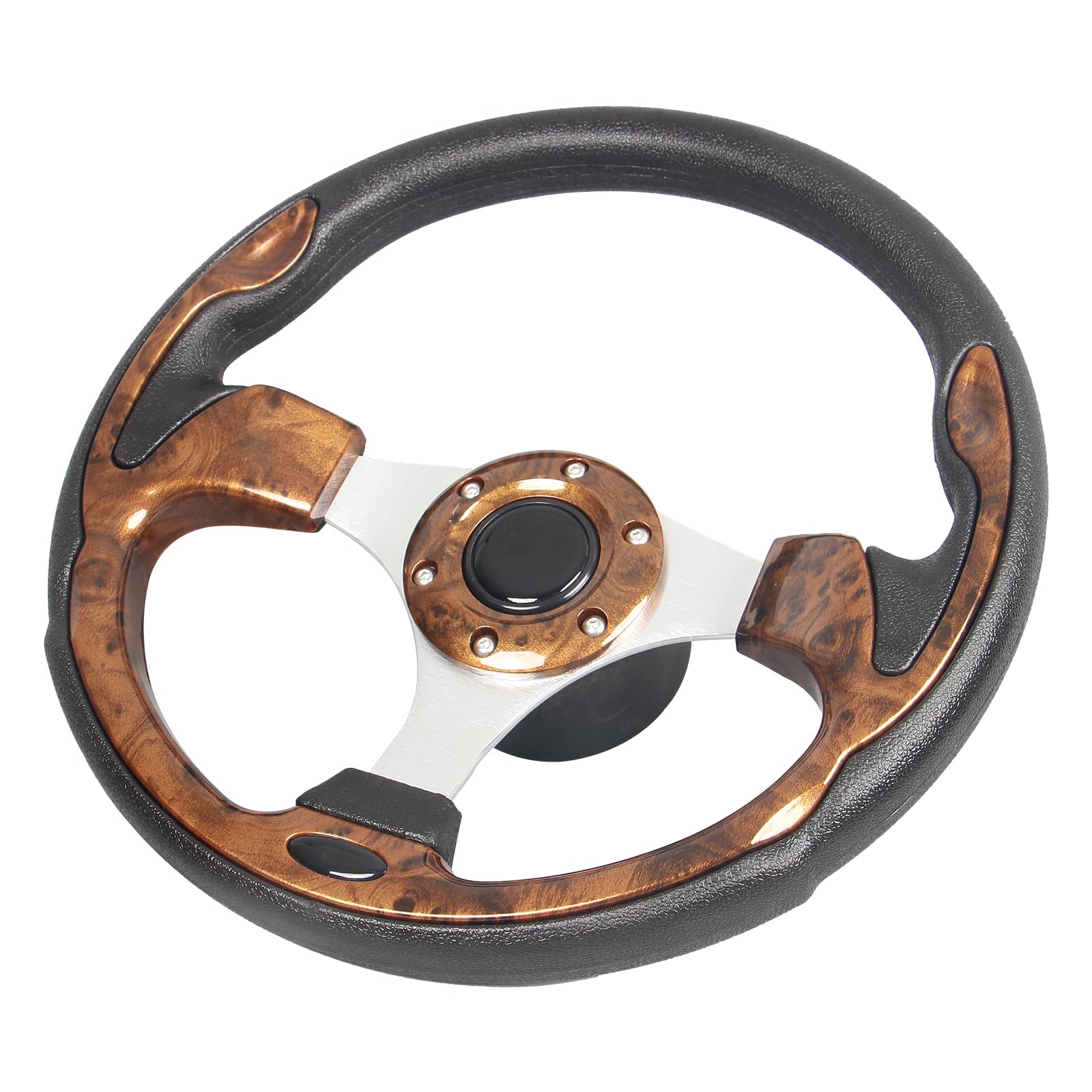 Photo 1 of Spaorcco 12.5" Wood Grain Boat Steering Wheel Anti-Slip ?3/4 Inch Axle Marine Steering Wheel Adapter for Seastar and Verad, etc. for Marine Boats, Vessels, Yacht, Pontoon Boat