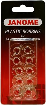 Janome 10 Plastic Bobbins 200122717 for Sewing Machines view 1