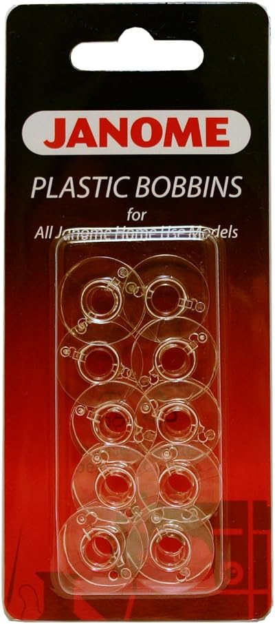 Janome 10 Plastic Bobbins 200122717 for Sewing Machines