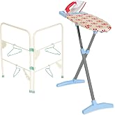 Casdon Ironing Set | Toy Ironing Board and Iron for Children Aged 3+ | Folding Clothes Airer and Hangers Included!