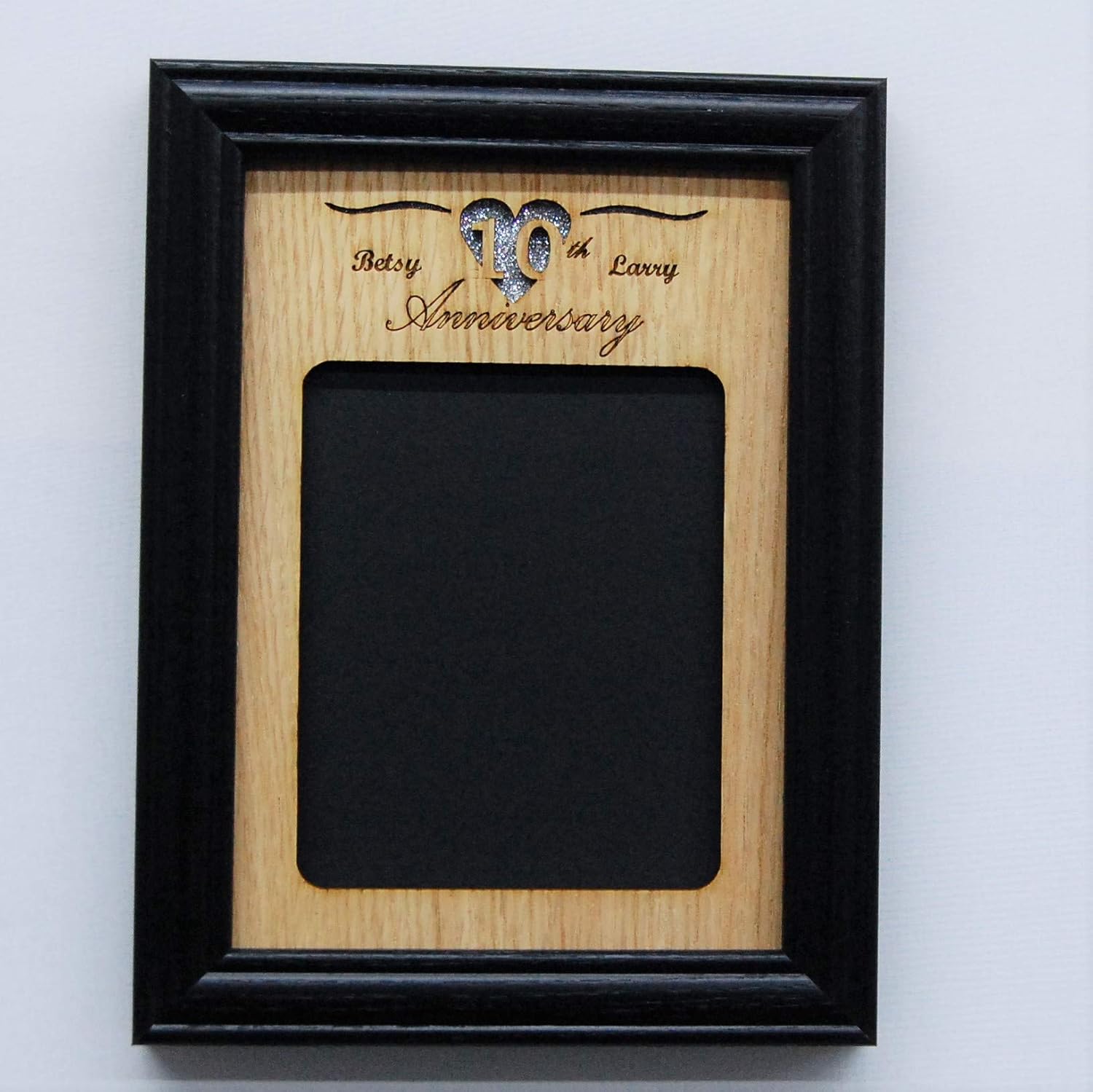 10th Anniversary Picture Frame Holds 3x4 Photo Handmade