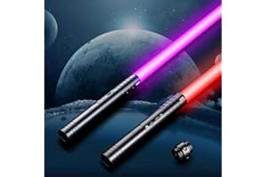 MOZKETO19 Lightsaber, Light Saber Sword Toy for Kids, Dueling Double Light Saber, USB-C Rechargeable lightsabers, RGB 15 Colors and 4 Modes, Sturdy Metal Handle, Christmas Halloween Present for Kids (2 Pack)