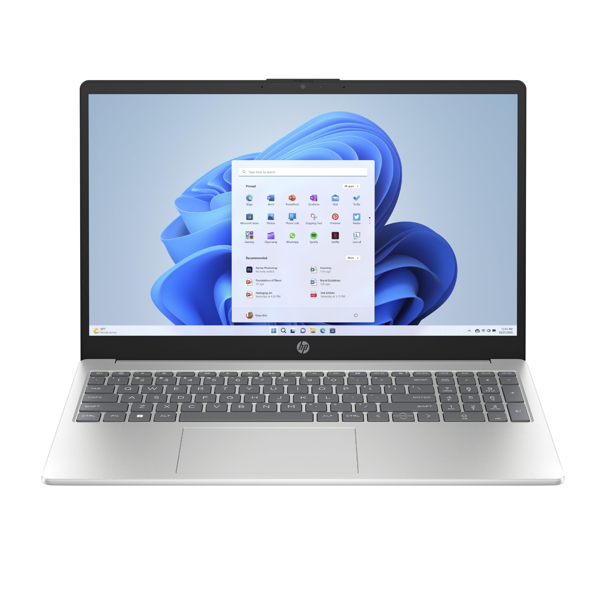 HP Laptop 15-fc0016sl, AMD Ryzen 7-5825U, Copilot, RAM 16GB DDR4, SSD 512GB, AMD Radeon, Display 15.6'' FHD SVA 250 nits, Wi-Fi, 720p TNR Privacy Cam, Windows 11, Argento, Non convertibile, 15"