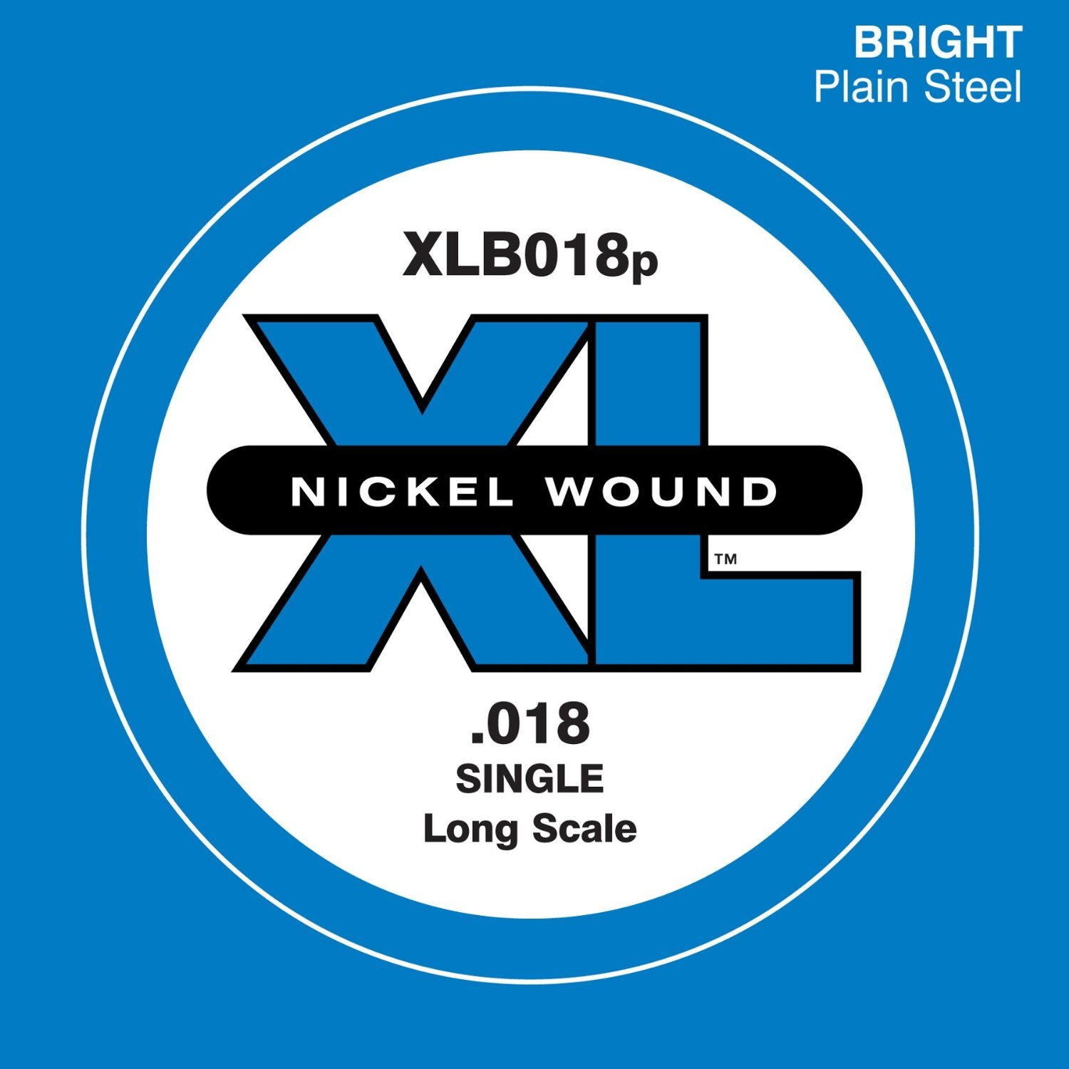 D'Addario XLB018P .018 Plain Steel Long Scale Single String for Bass Guitar