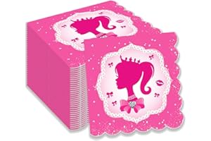 OXYLIPO 40Pcs Pink Girls Paper Napkins Pink Girls Guest Paper Napkins Pink Girls Guest Spring Flower Disposable Paper Napkins for Bathroom Weddings Baby Birthday Dinner Cocktail