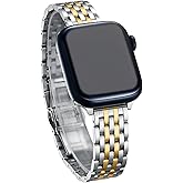 Thin & Feminine Band for Apple Watch 11 10 Se 9 8 7 6 5 4 3, Dressy Metal Band for Women for Apple Watch 42mm 41mm 40mm 44mm 45mm 46mm, Stainless Steel Watch Band for Apple Watch