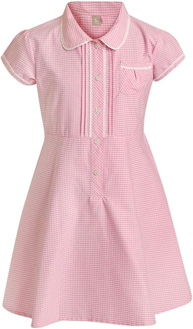 pink gingham school dress