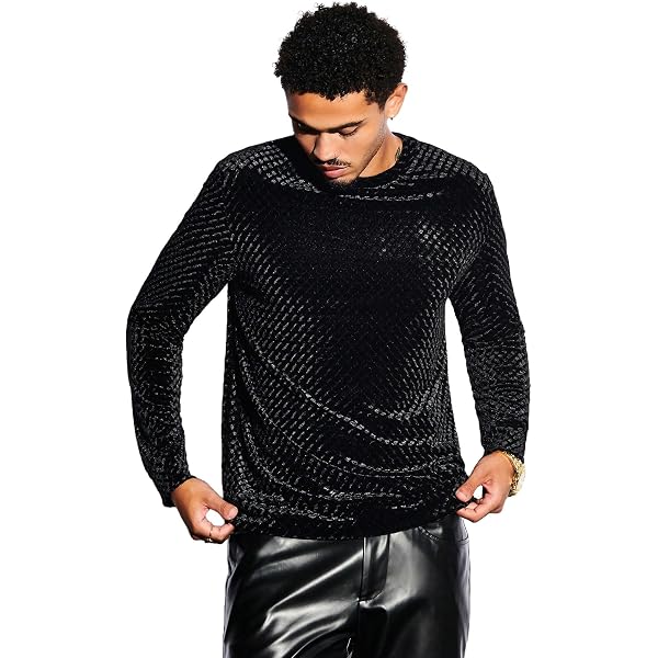 Amazon.com: Cambkatl Men's Velvet Long Sleeve T Shirts Stylish