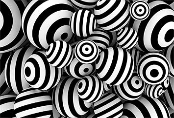 Amazon Com Leowefowa Optical Illusion Black White Balls Backdrop