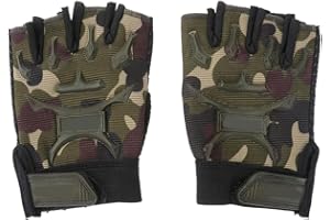 1 Pair Sports Half Finger Mountain Climbing Gloves Cycling Gloves for Children Outdoor Army Green