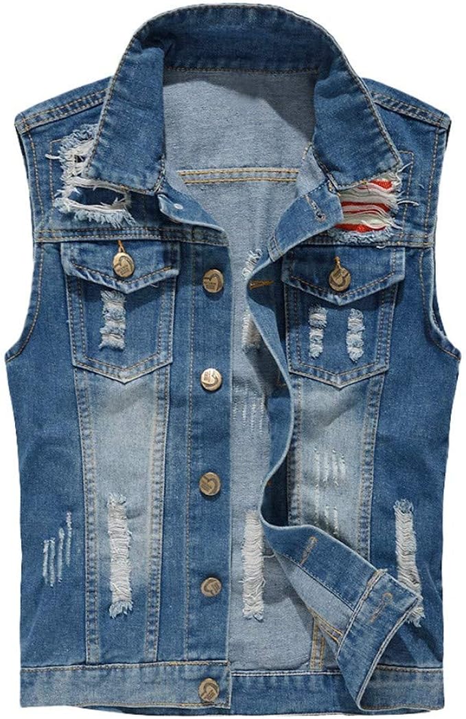 sleeveless loose denim coat