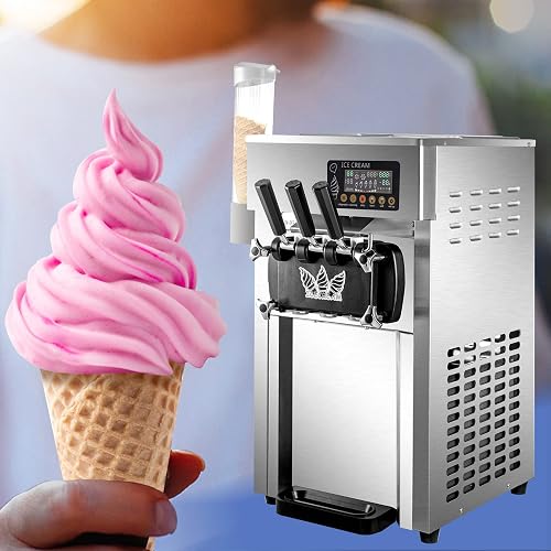 3 flavor soft serve ice cream machine