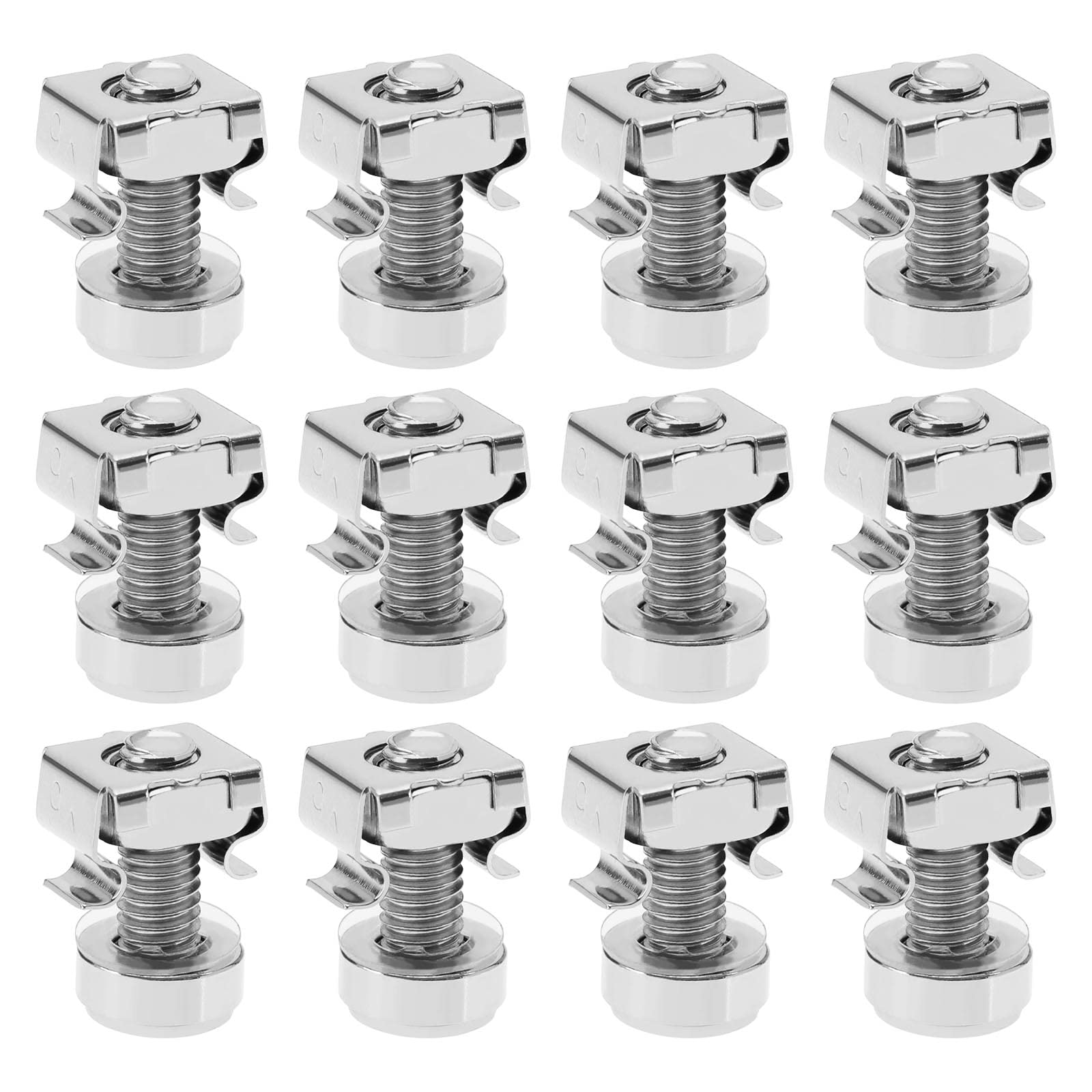 YINETTECH 50Pcs M6 Cage Nuts Replacement with Rack Mount Screws Washers Rack Mount Cage Nuts Accessories for Rack Server Cabinets Server Racks Equipment Enclosures
