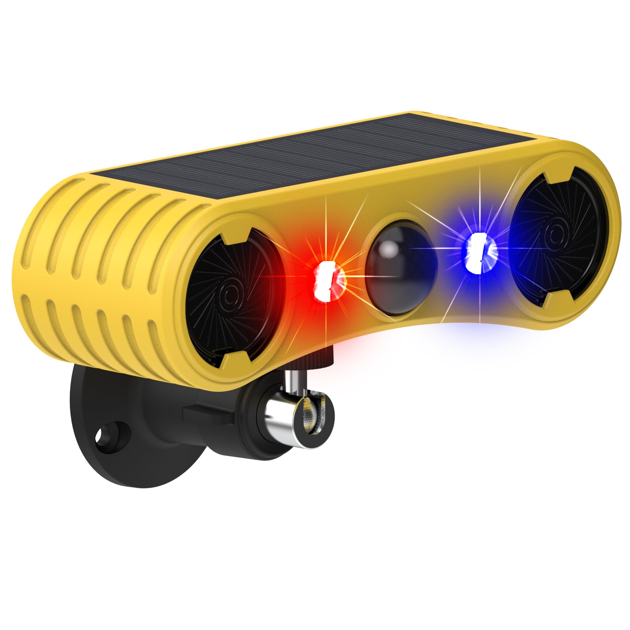 Comboss Solar Motion Sensor Alarm for Outdoor Use - Motion Sensor Dog Bark with 130 dB Noise Maker Strobe Light Dog Bark Alarm for Houses - Holiday Homes - Farms