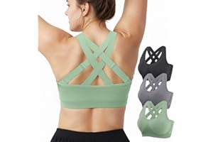 FITTIN Support Sports Bras for Women: Padded Adjustable Crossback Full Coverage Bralette for Gym Dance - for C-DDD Large Bust