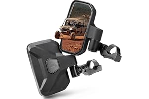 KEMIMOTO UTV Side Mirrors, Upgraded Auto Fold Reset Billet Aluminum Mount Adjustable Side Mirrors, Fit 1.65"-2" Roll Cage Compatible with Polaris RZR Can-Am X3 CFMOTO Pioneer Talon UTV Accessories