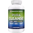 Miracles of Health Pura Cleanse Fiber Caps | 100% Natural Herb and Fiber Detox Capsules - Daily Cleanse and Detox for The Colon, Skin, Lungs and Kidneys - 1 Month Supply