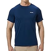 Pausel Men's Rash Guard Swim Shirts Short Sleeve UV Sun Protection Quick Dry UPF 50+ SPF Fishing Beach Water Shirt
