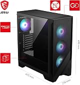 MSI MAG FORGE 320R AIRFLOW Mid-Tower PC Case ATX RTX 40 Support ARGB Filters view 3