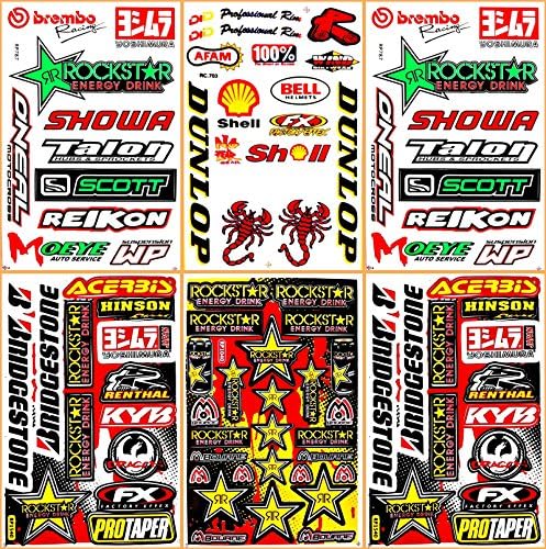Supercross Pro Motocross Motorcycles Dirt Bikes MotoGP ATV Helmet Jet ski D6223 Lot 6 Vinyl Graphic Stickers Decals