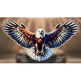 2PC Eagle Spread Wings Vinyl Decals Waterproof Stickers for Car Truck Bumper Motorcycle Laptop Wall Patriotic Durable A-46