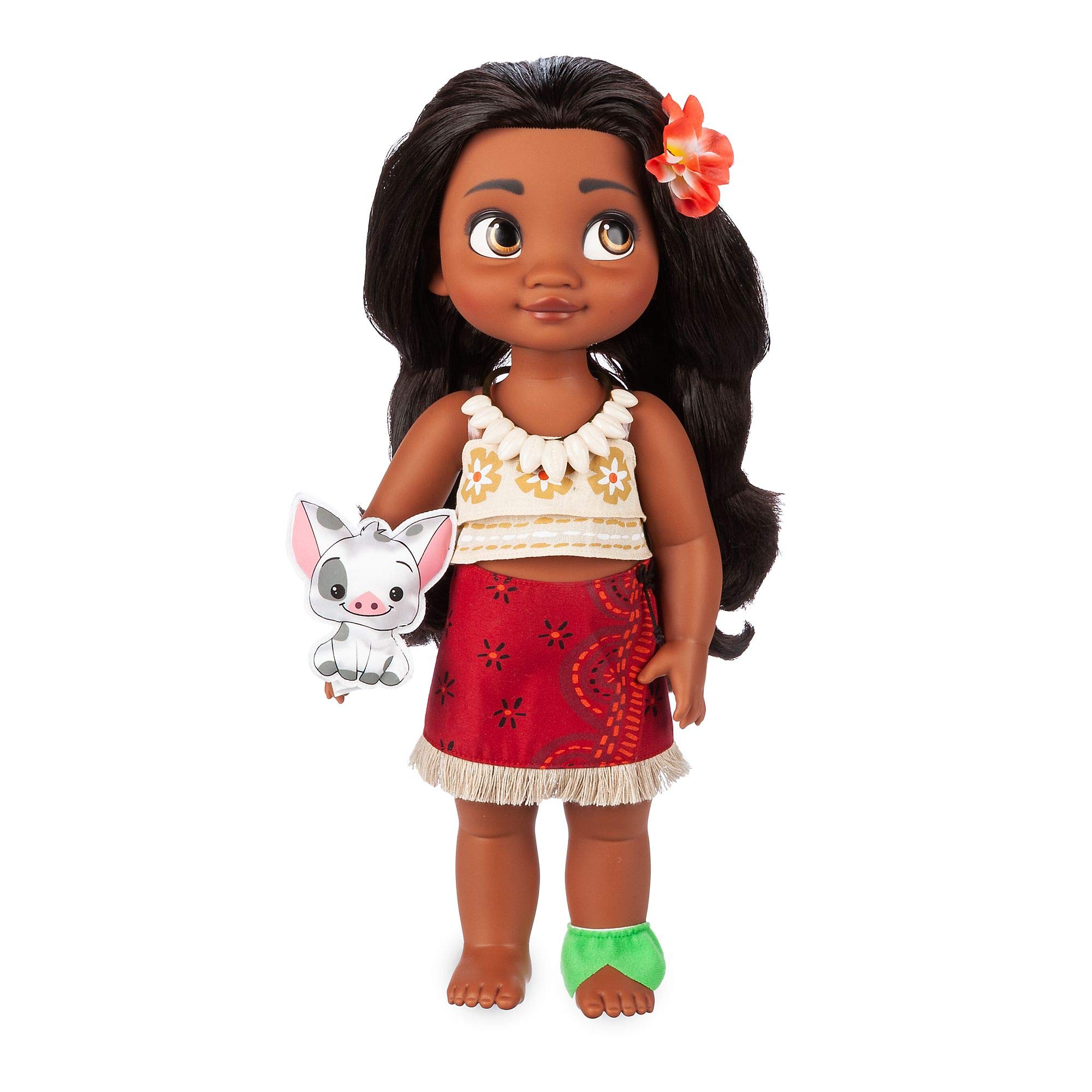 Disney Store Official Moana Doll Animator Collection, 39cm / 15” with Realistic Rooted Hair & Outfit, Padded Satin Pua Soft Toy, Collectible Toddler Doll, Toy Suitable for Ages 3+