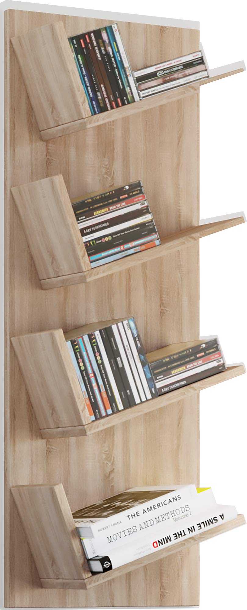 VCM Wooden Wall Hanging Shelf Bookcase Wall Board Decorative Board Lansi Mini Wooden Wall Hanging Shelf Bookcase Wall Board Decorative Board Lansi Mini Sonoma oak (rough sawn)