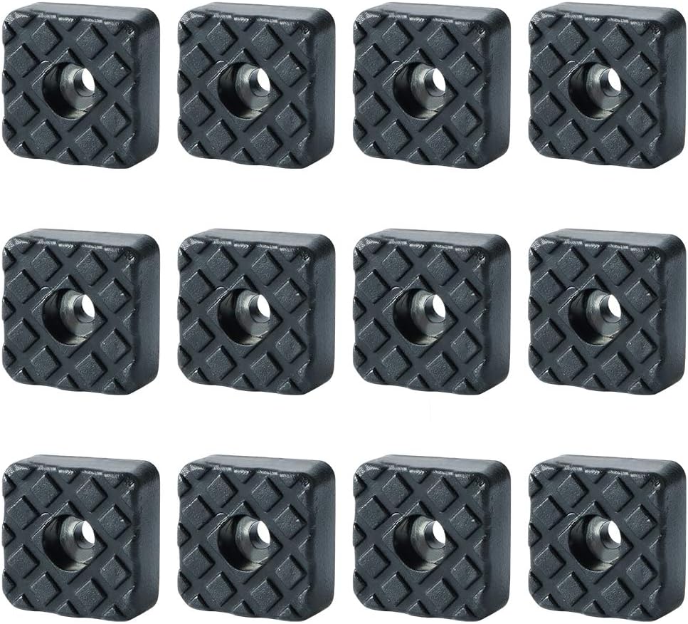 Sayayo Non-Slip Rubber Feet for Garden Furniture Chairs Floor Protector Pads 22MM*22MM, 12 Pcs Black, EJD200B-12P