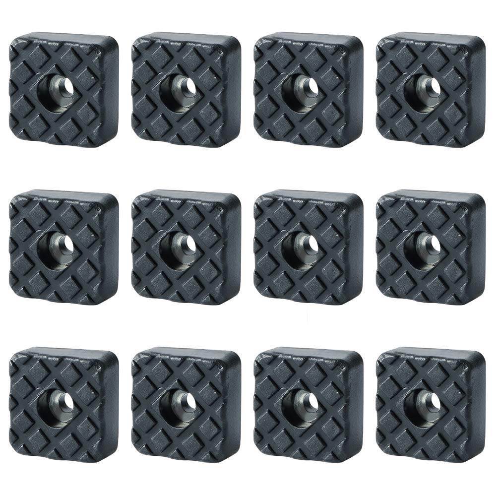 Sayayo Non-Slip Rubber Feet for Garden Furniture Chairs, Floor Protector Pads 22MM*22MM, 12 Pcs Black, EJD200B-12P