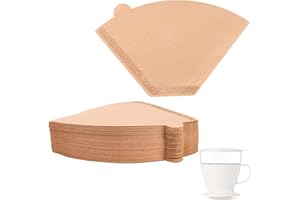 Penitue 100pcs Paper Coffee Filters Compatible with OXO Single Serve Pour-Over Coffeemaker, Non-Reusable Natural Unbleached C