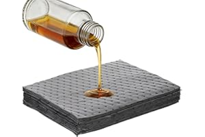 CCHRN 20 PCS Oil Absorbent Pads, 13" × 10" High Absorbency Polypropylene Oil Absorbing Mat, Reusable Spill Control Supplies M