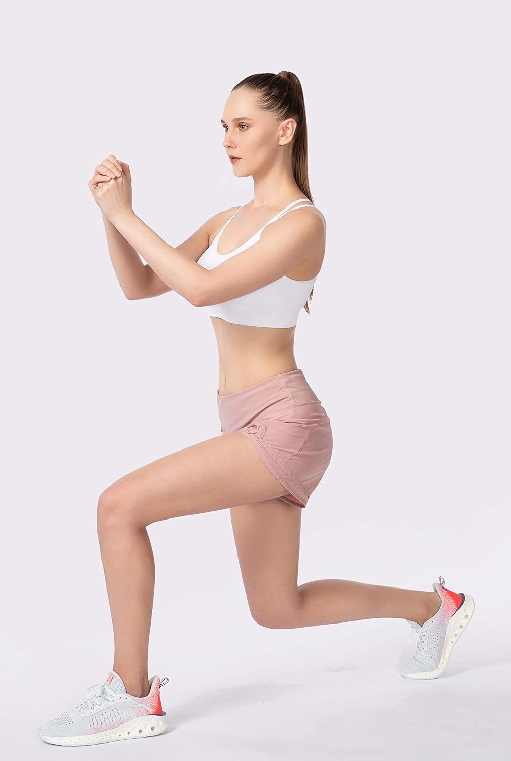 Women's Running Shorts with Zipper Pocket 3 Inch Quick-Dry Workout Athletic Gym Shorts for Women: Clothing