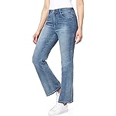 WallFlower Women's Juniors InstaVintage Fearless Curvy High-Rise Stretch Flip Flop Flare Ankle Jeans