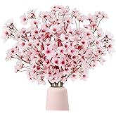 Ruidazon Artificial Cherry Blossom Branches, 6 Pcs Faux Silk Cherry Blossom Flowers Fake Spring Cherry Blossom Floral Stems for Vase Wedding Table Centerpieces Indoor Home Decor