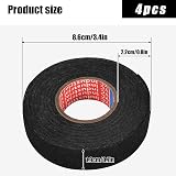 Disnace Flame Retardant Car Wiring Harness Fabric Tape 4 Rolls 19mm x 15m Black view 2
